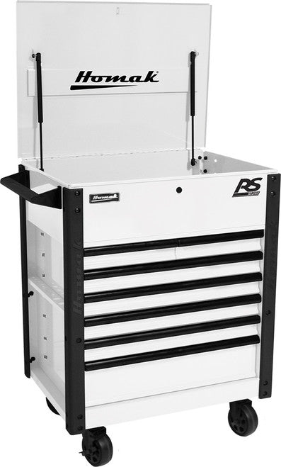 Homak WH06035247 35" RS Pro 7-drawer Service Cart Polar White