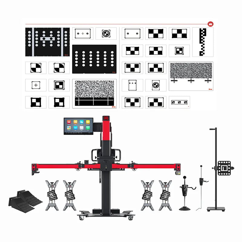 Autel IA900LDW MaxiSYS Wheel Alignment ADAS Frame complete package with LDW calibration targets and accessories