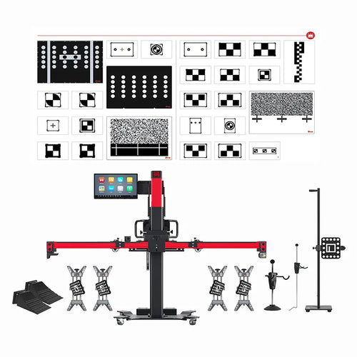 Autel IA900LDW MaxiSYS Wheel Alignment ADAS Frame complete package with LDW calibration targets and accessories