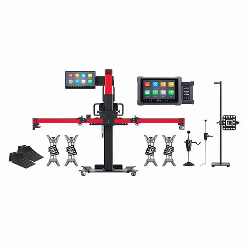 Autel IA900WAT MaxiSYS 4-Wheel Alignment and ADAS Calibration Frame complete package with ULTRAADAS tablet and accessories