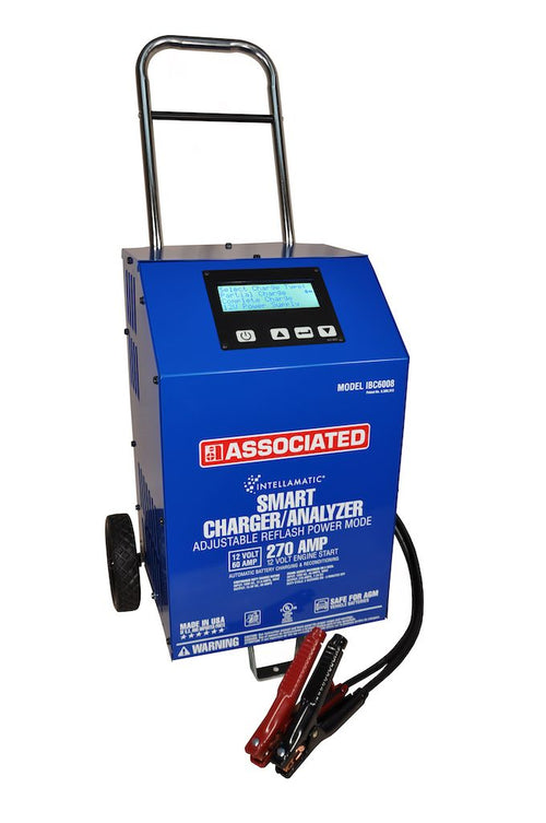 Associated Equipment IBC6008 Intellamatic Smart Charger/Analyzer, 12V 60A with 270 Amp Engine Start and Adjustable Reflash Power Mode