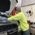 Alert Stamping 5030AM LED Work Light in use - mechanic working under vehicle hood in auto shop