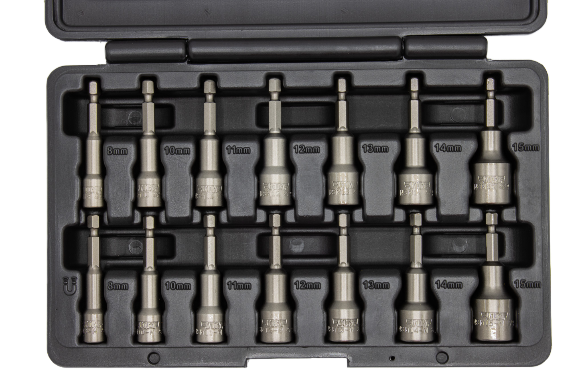 VIM Tools NSM100A nut setter set top-down view showing long and short setters