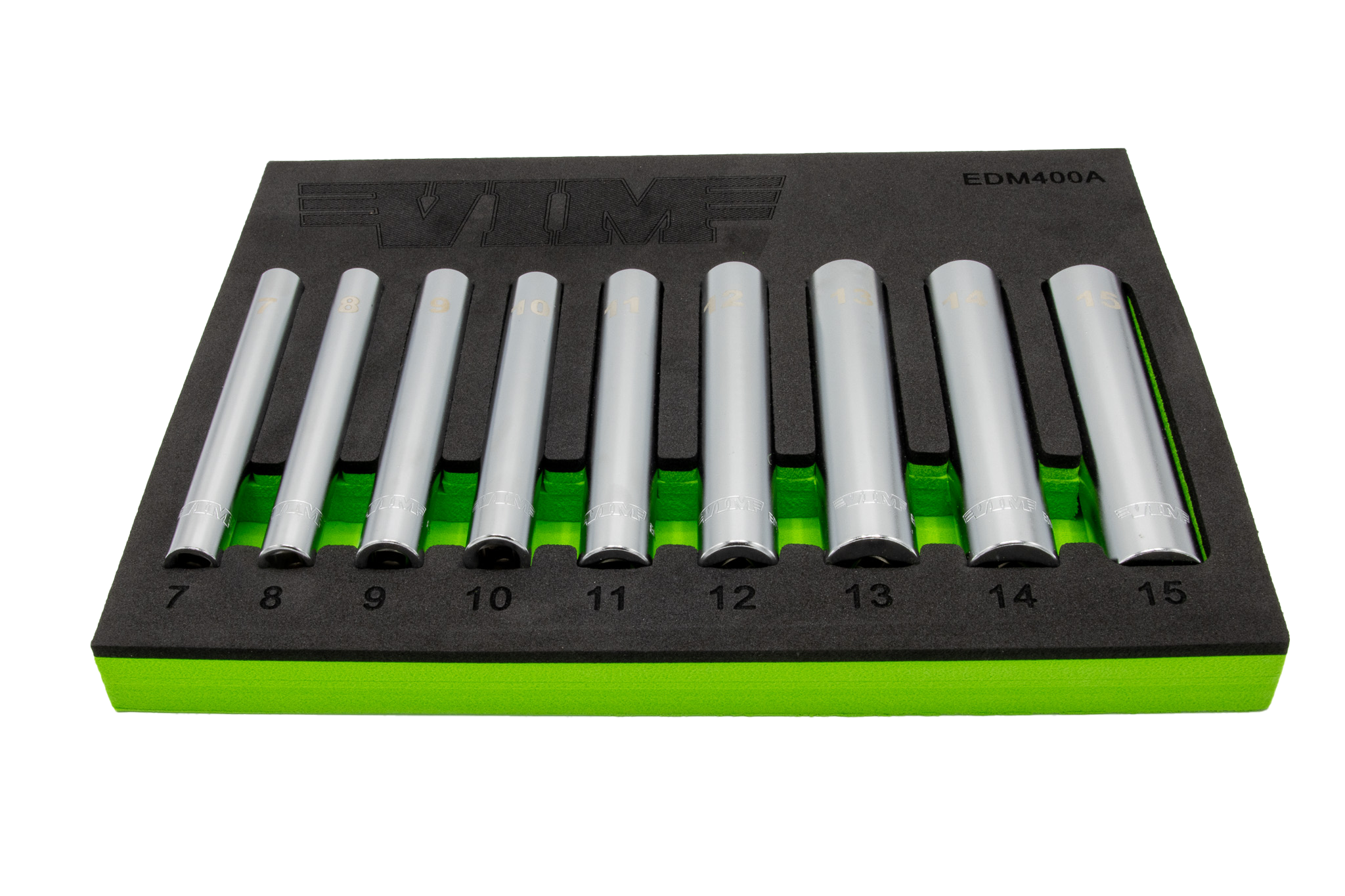 VIM Tools EDM400A 9pc 1/4" Extra Deep 6 PT. Metric Socket Set