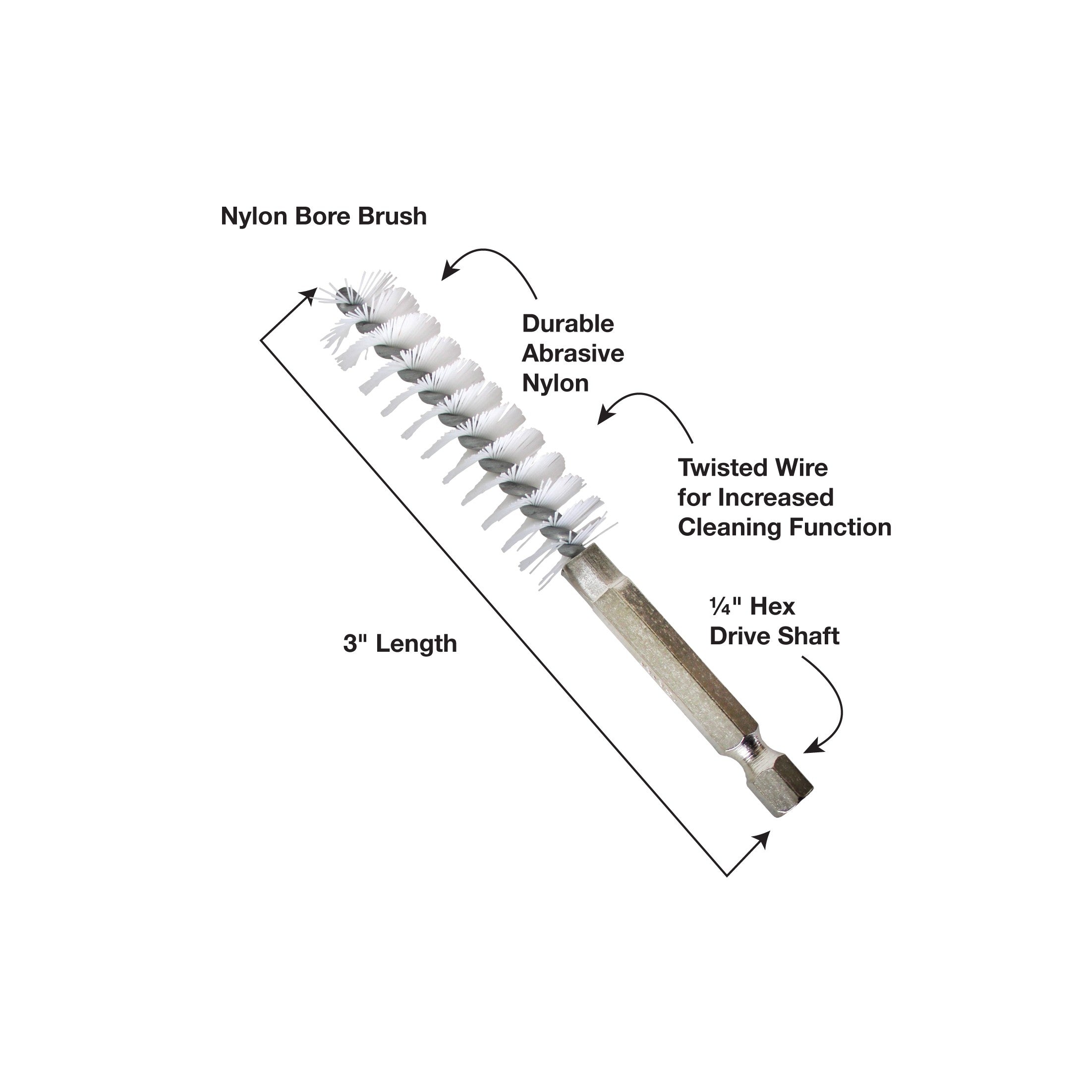 IPA 8001-16N3 16mm Nylon Tube Brush (3 Pack) - MPR Tools & Equipment