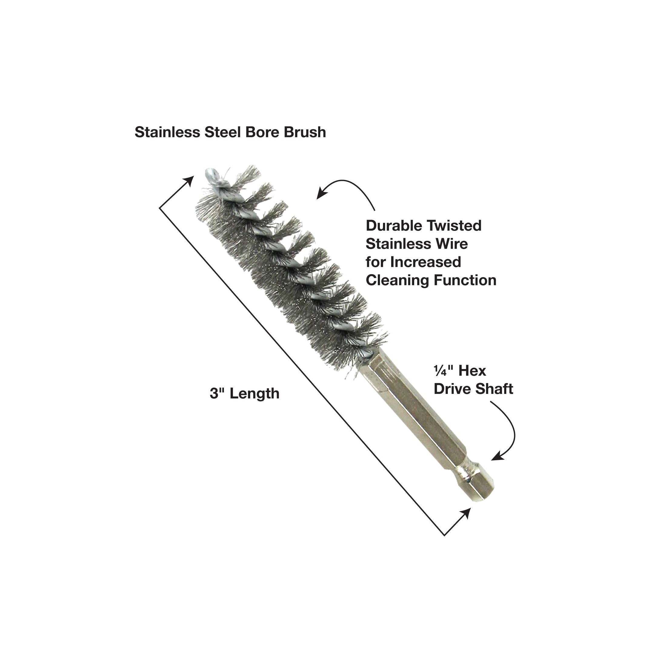 IPA 8001-8S3 8mm Stainless Steel Tube Brush (3 Pack) - MPR Tools & Equipment