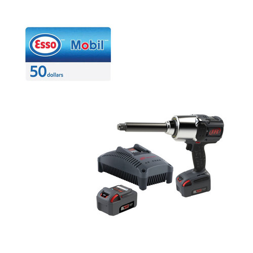 Ingersoll Rand W8591-K2 1" 20V High Torque Impact Wrench, 2 Battery Kit, 6" Extended Anvil+ FREE Esso 50$ Gift Card