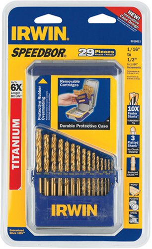 Irwin 3018011 Speedbor 29 Bit 1/16-Inch to 1/2-Inch Twist Drill Bit Assortment in Metal Index - MPR Tools & Equipment