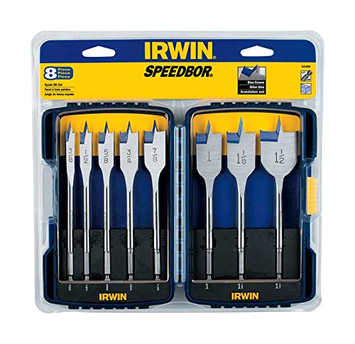 Irwin 341008 8-Pcs 6" x 1/4" Blue-Groove Hex Shank Speedbor Spade Bit Set - MPR Tools & Equipment