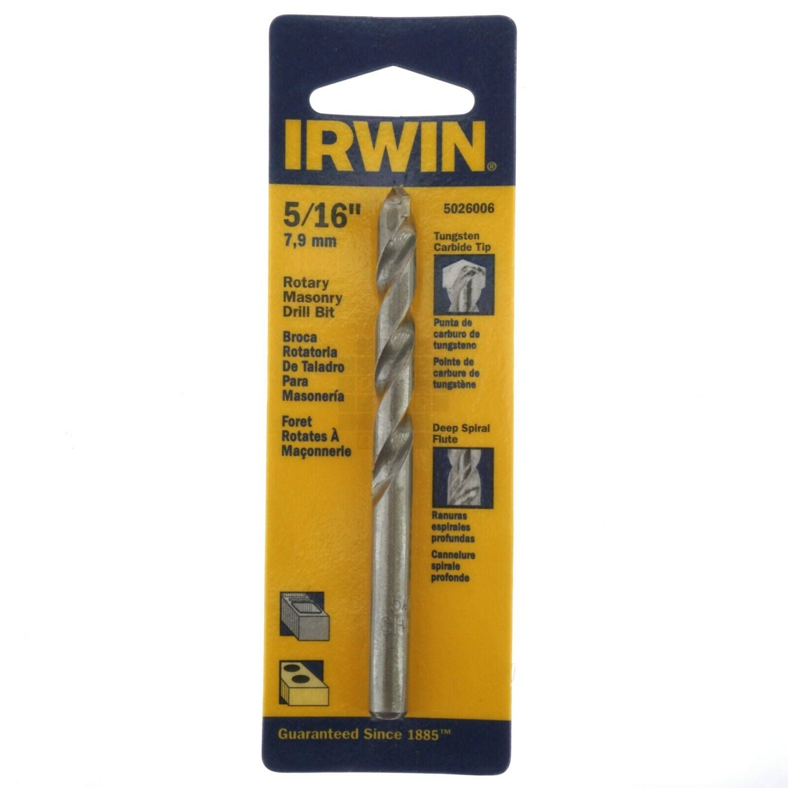 Irwin 5026006 5/16" Rotary Masonry Drill Bit - MPR Tools & Equipment