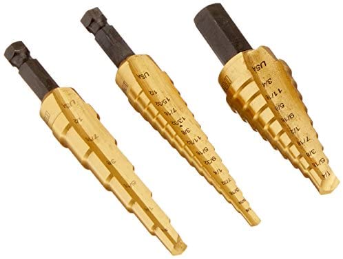 Irwin Industrial Tools 15502 Unibit 502T Titanium Nitride Coated Step Drill Bit Set with Nylon Pouch. 3-Piece - MPR Tools & Equipment