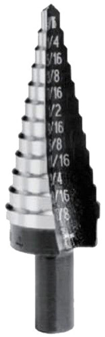 Irwin Tools 10235 #5 STEP DRILL BIT, 1/4" ��� 1-3/8" (1/8" STEPS), 10 HOLES, 7/16" HEX SHANK - MPR Tools & Equipment