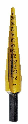 Irwin Tools 15101 Unibit1T Titanium Nitride Coated 1/8-Inch to 1/2-Inch by 1/4-Inch Shank Step Drill Bit - MPR Tools & Equipment