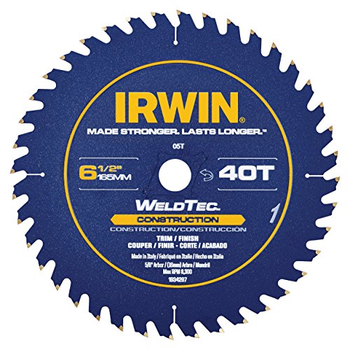 Irwin Tools 1934297 40-Tooth WeldTec Cordless Circular Framing/Ripping Saw Blade, 6-1/2" - MPR Tools & Equipment