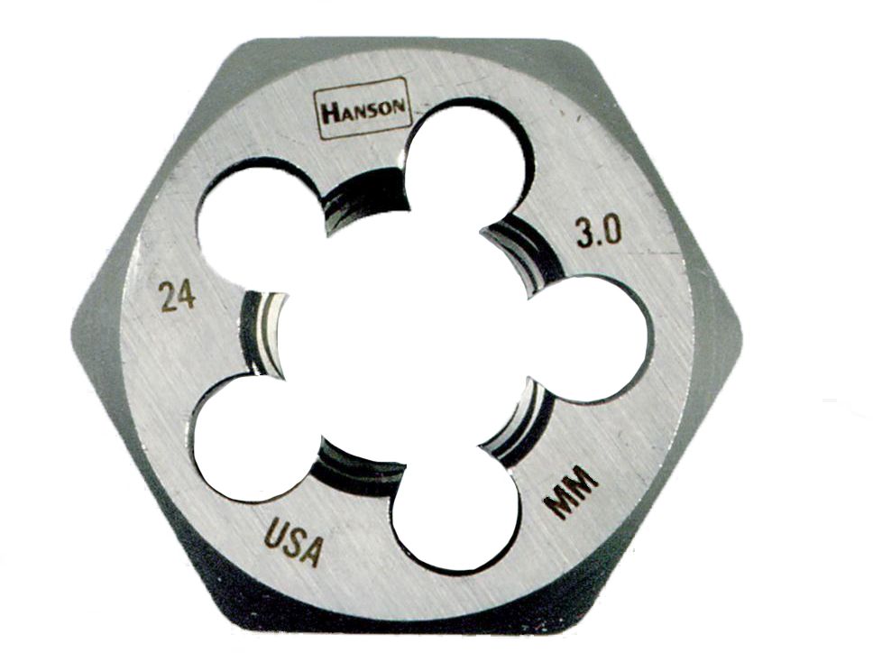 Irwin Tools 8569 Hanson 24mm - 3.0 Metric HCS Right-Hand Solid Hexagon Die - MPR Tools & Equipment