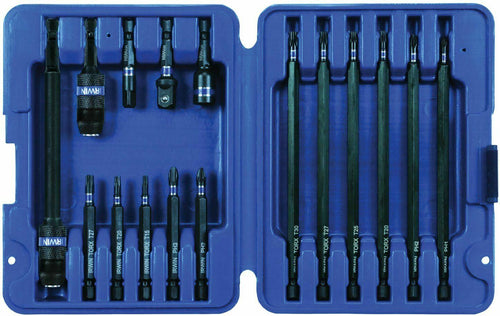 Irwin Tools IWAF1316 16pc Impact Screwdriver Bit Set, 1/4" Hex Shank, Carbon Steel - MPR Tools & Equipment