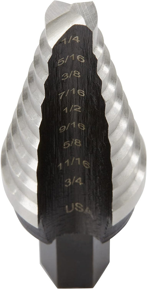 Irwin Tools Unibit #3 1/4-Inch to 3/4-Inch Step-Drill Bit. 3/8-Inch Shank (10233) - MPR Tools & Equipment