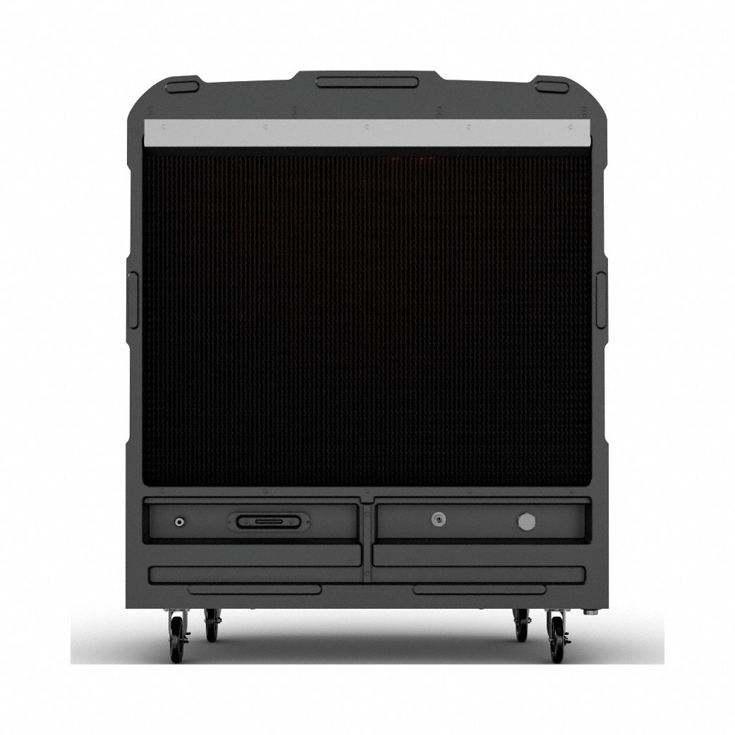 Portacool Apex 4000 rear view showing large evaporative cooling pads