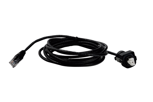Cojali Jaltest JDC563 Ethernet Diagnostic Cable for Liebherr, close-up of RJ45 and ruggedized connector ends