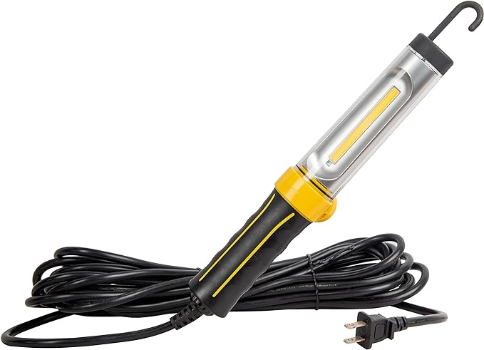 Alert Stamping KWC625 COB LED Task Light with 25 ft SJTW cord and plug, angle view