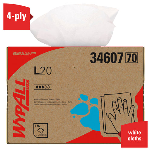 Kimberly-Clark 34607 WypAll® General Clean L20 Medium Cleaning Cloths - MPR Tools & Equipment