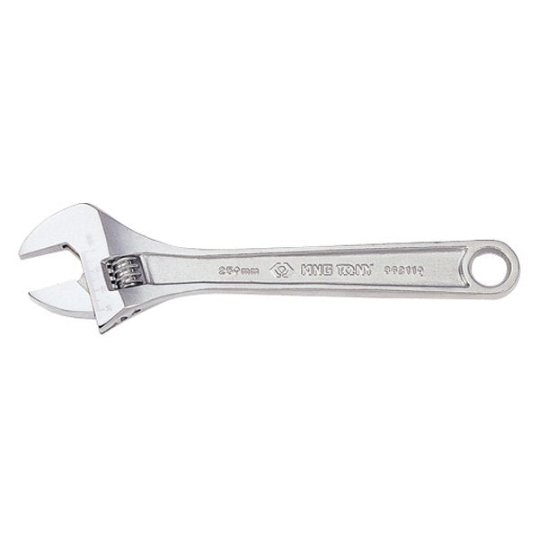 King Tony 3611-08RQ 1-1/8" x 8" OAL Full Polished Plain Handle Adjustable Wrench - MPR Tools & Equipment