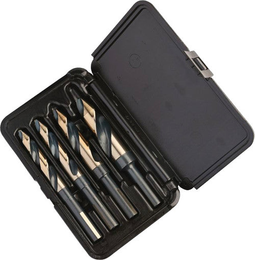 KnKut 4KK12SP 4-PC STEP POINT 1/2" REDUCED SHANK DRILL BIT SET, 9/16 - 5/8 - 3/4 - 1" - MPR Tools & Equipment