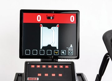 Coats 1185 Wheel Balancer LCD display and control panel close-up