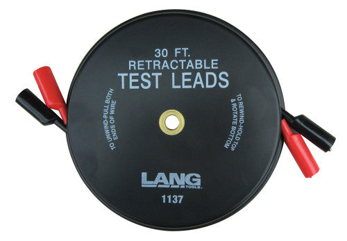 Lang Tools 1137 Retractable Test Leads - 2 Leads X 30 Ft. - MPR Tools & Equipment