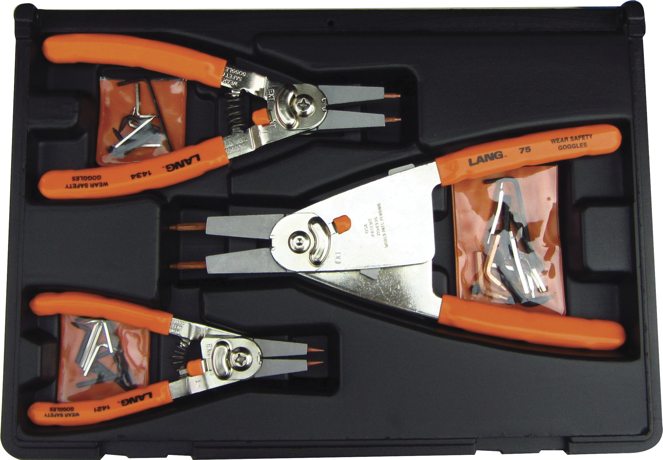 Lang Tools 1465 3pc Quick Switch Retaining Ring Pliers Set - MPR Tools & Equipment