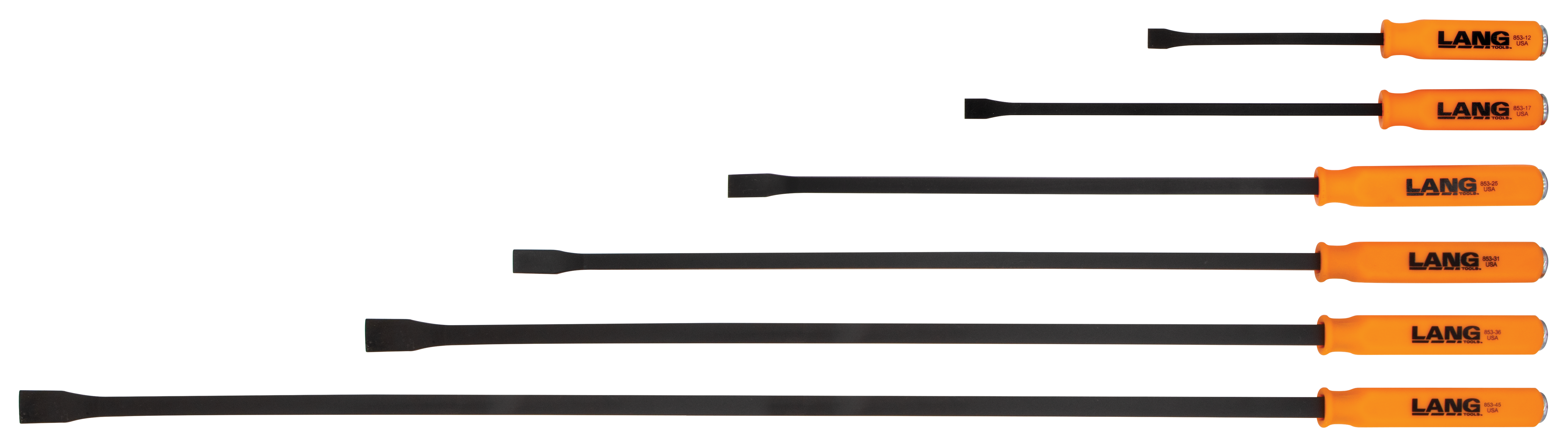 Lang Tools 853-6ST 6pc Pry Bar with Strike Cap Set - MPR Tools & Equipment