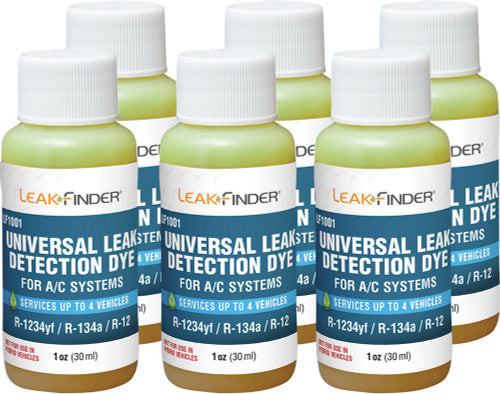 LeakFinder LF1001 UNIVERSAL A/C DYE, (6) 1 OZ (30 ML) BOTTLES - MPR Tools & Equipment