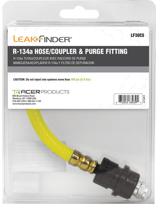 LeakFinder LF30CS HOSE,7IN,1/4FL CHK VLV&134A CPLR,LF,CS - MPR Tools & Equipment