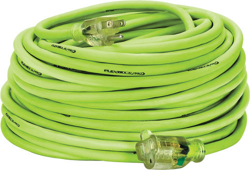 Legacy Manufacturing FZ512735 100 FT. FLEXZILLA PRO EXTENSION CORD, 14/3 SJTW, LIGHTED PLUG, INDOOR/OUTDOOR, ZILLAGREEN, 1875W, 15A - MPR Tools & Equipment