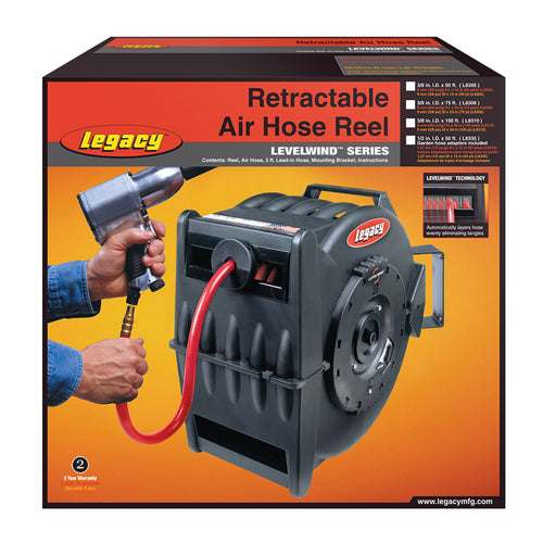 Legacy Manufacturing L8306 Levelwind Retractable Air Hose Reel, 3/8" X 75' - MPR Tools & Equipment