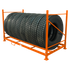 Martins Industries MAR-11 Truck and Bus Tire Folding Rack loaded with 8 heavy truck tires on tread