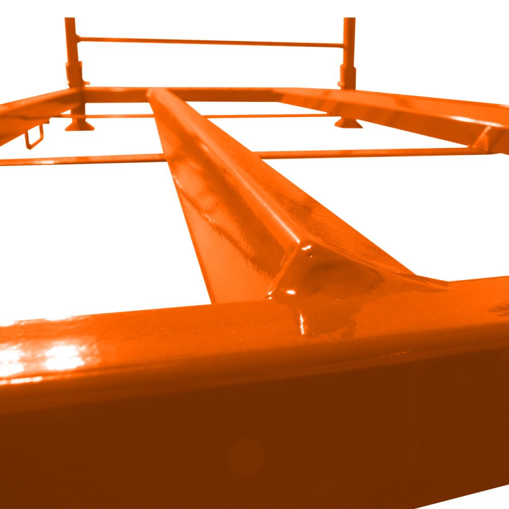 Martins Industries MAR-11 close-up of fork guide rails and powder-coated frame construction detail