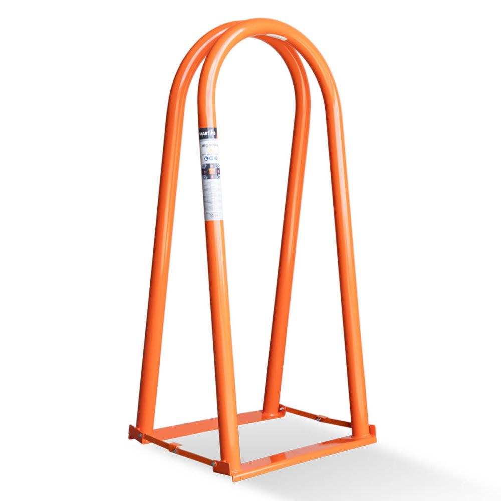 Martins Industries MIC-2OSFA 2-Bar Portable Tire Inflation Cage empty, orange steel frame