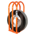 Martins Industries MIC-3 3-Bar Tire Inflation Cage in orange holding a truck tire