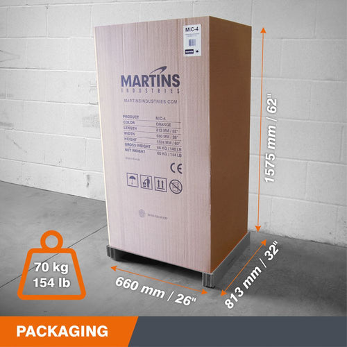 Martins Industries MIC-4-KIT packaging with dimensions 32x26x62 in and 154 lb kit weight shown