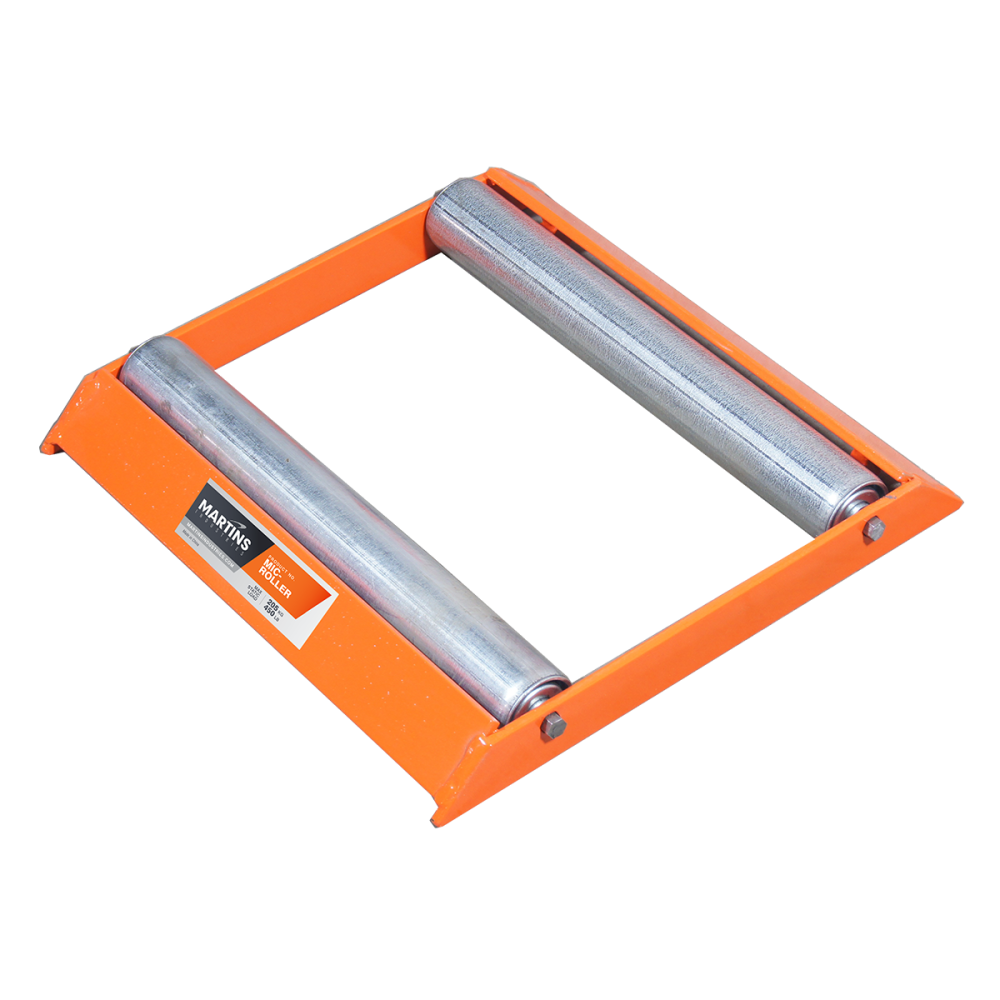 Martins Industries MIC-ROLLER Tire Inflation Cage Roller Kit - orange powder-coated steel frame with dual metal rollers