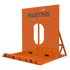 Martins Industries MITB-80 80" OTR Tire Inflation Barrier Cage, orange powder coated steel, angled view