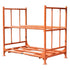 Martins Industries MLTFD Folding Tire Rack empty, showing orange steel frame and folding structure