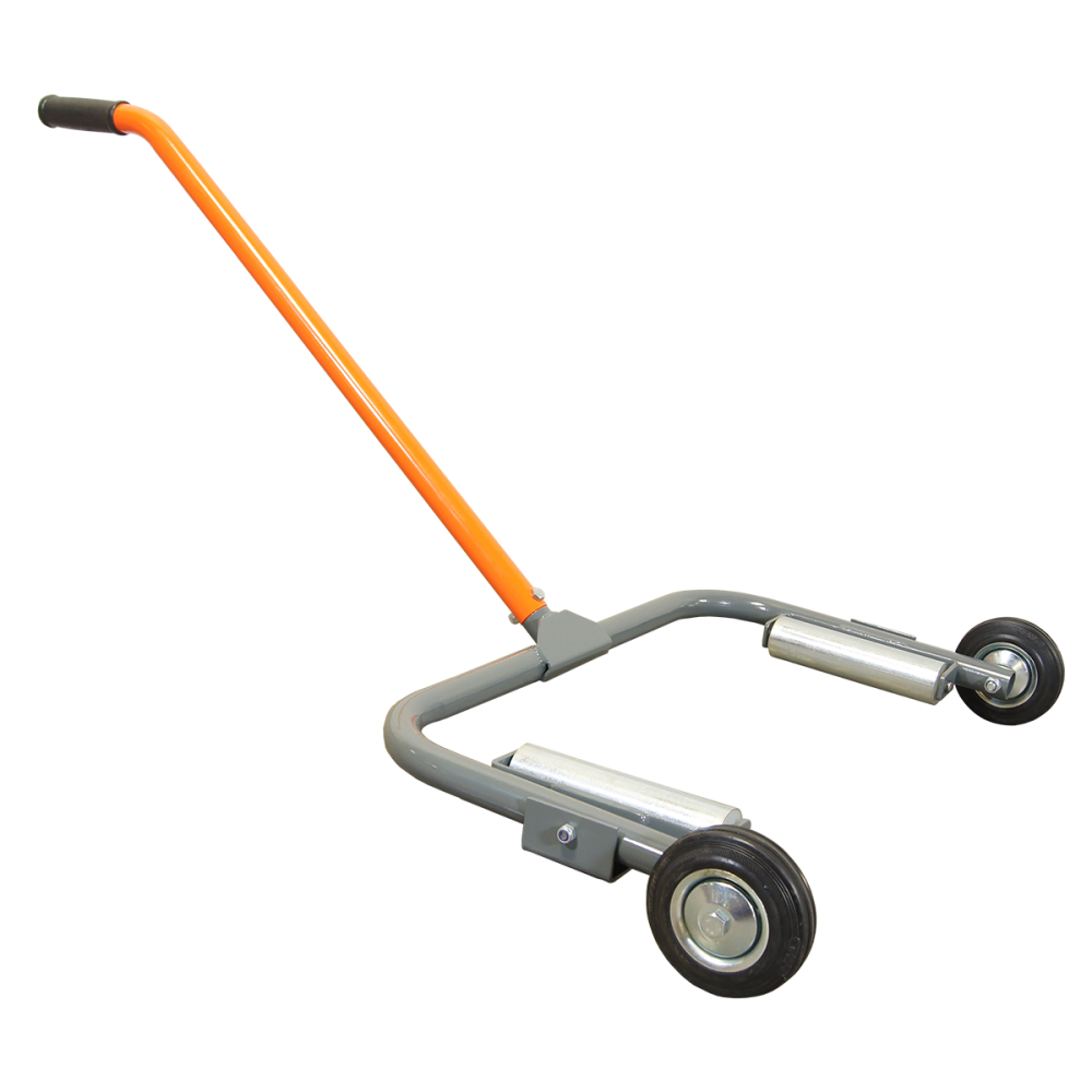 Martins Industries MSTWD Truck Wheel Dolly - gray and orange steel frame with two solid casters and rollers