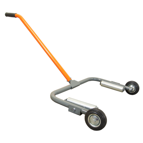 Martins Industries MSTWD Truck Wheel Dolly - gray and orange steel frame with two solid casters and rollers