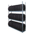 Martins Industries MTSR-3 3-Tier Tire Storage Rack fully loaded with passenger tires on tread