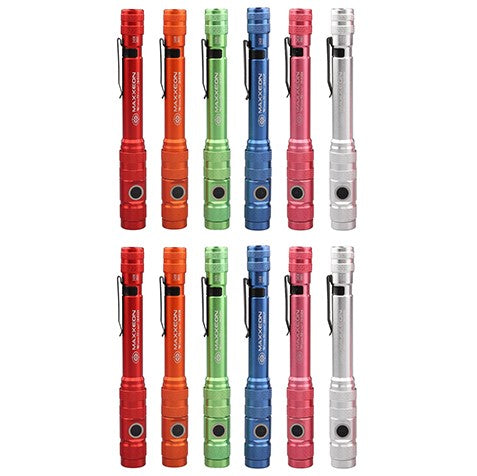 Maxxeon MXN-03010 WorkStar Mixed Display 12-Pack Rechargeable Penlights