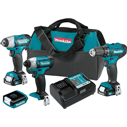 Makita Power Tools CT411 12V max CXT Lithium-Ion Cordless 4-Pc. Combo Kit (1.5Ah) - MPR Tools & Equipment