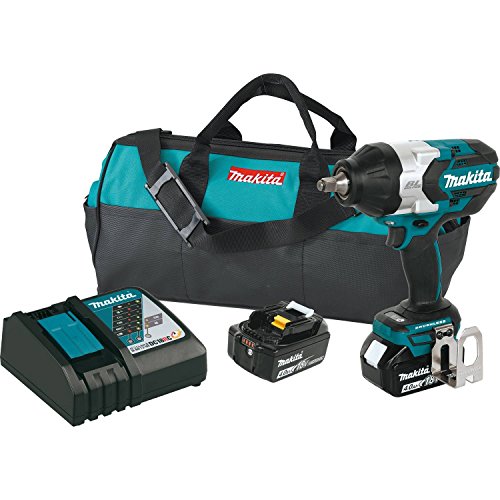 Makita XWT08M LXT Lithium-Ion Brushless Cordless High Torque Square Drive Impact Wrench with Friction Ring Anvil Kit, 18V/1/2" - MPR Tools & Equipment