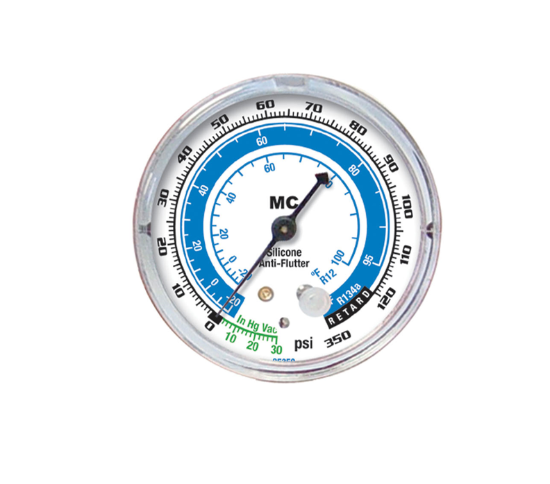 Mastercool 85350R 2-1/2" Gauge R134a, R12 Refrigerant Scale / PSI/°F (Low Side) - MPR Tools & Equipment